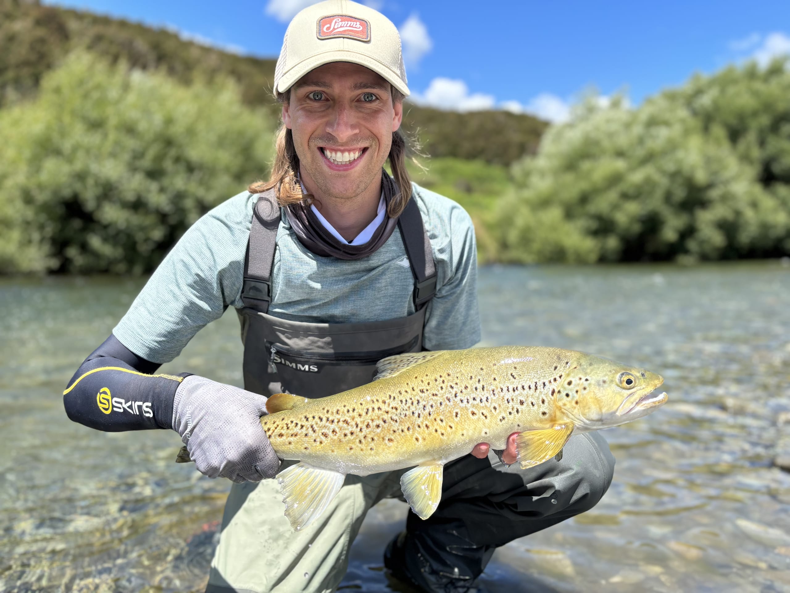 Sight-fishing a gin-clear backcountry river, South Island NZ