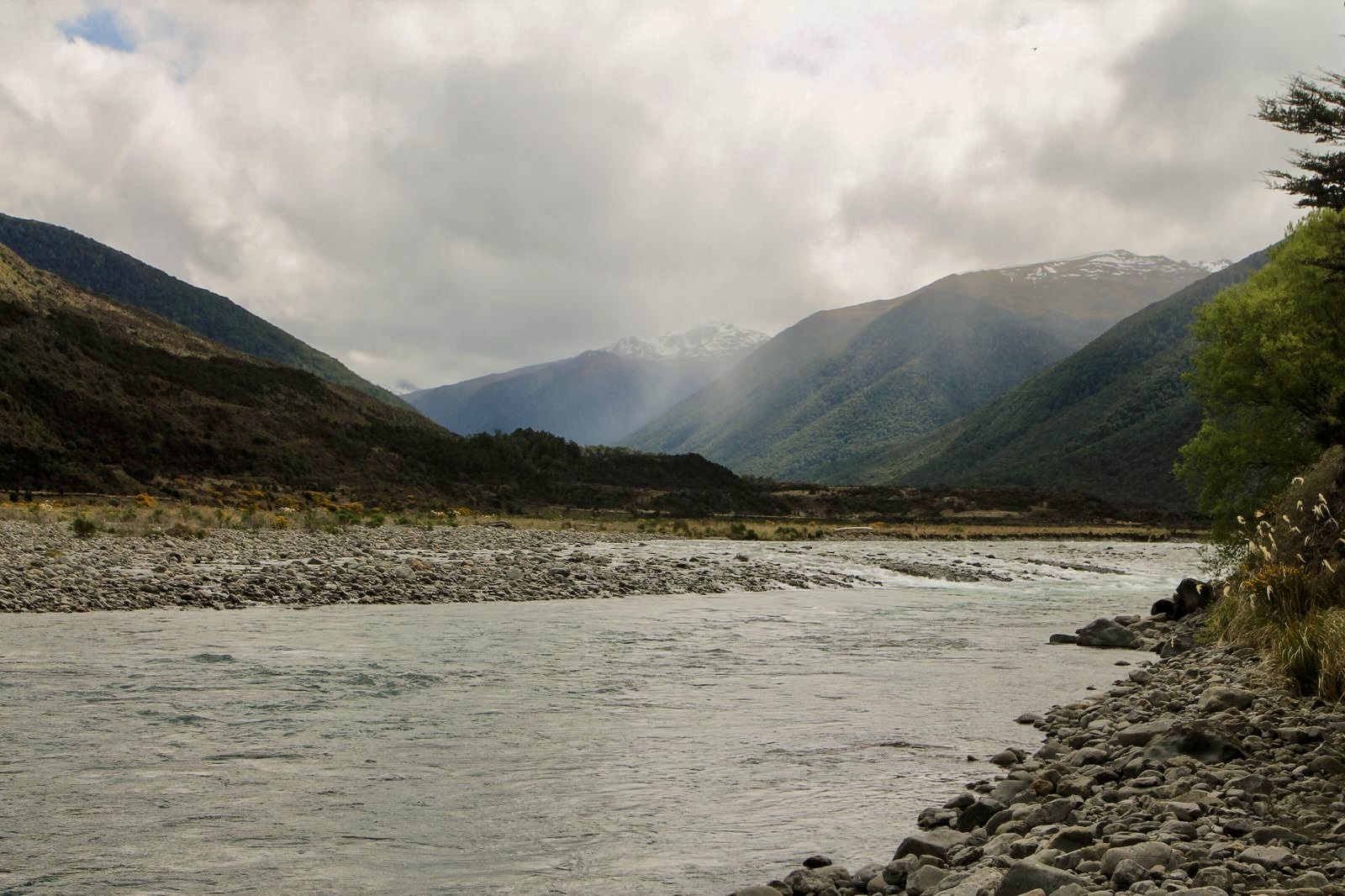 Guided fly fishing on a remote South Island river